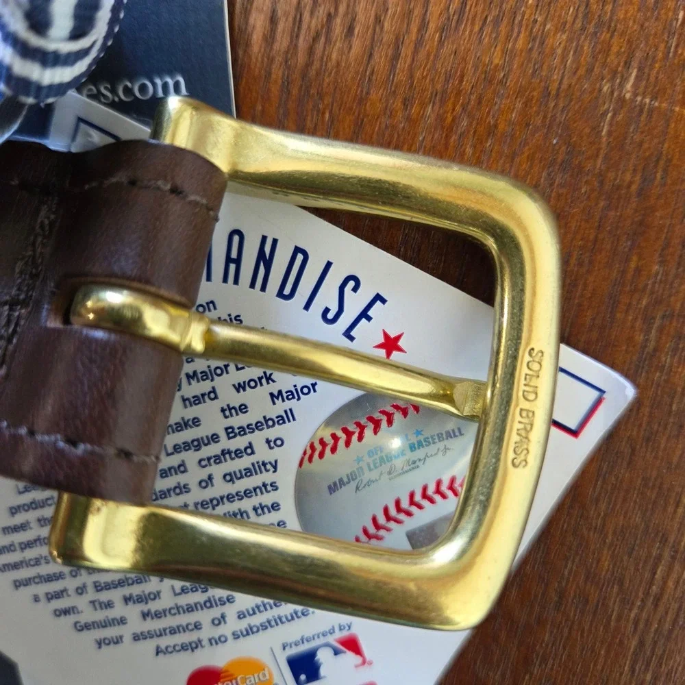 Vineyard Vines‎ Seattle Mariners Canvas Leather Belt MLB Brass Buckle